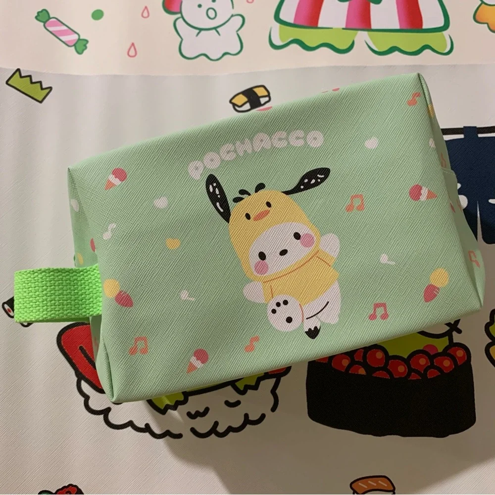 Pochacco Green Zip Make Up Bag Pouch with Side Handle